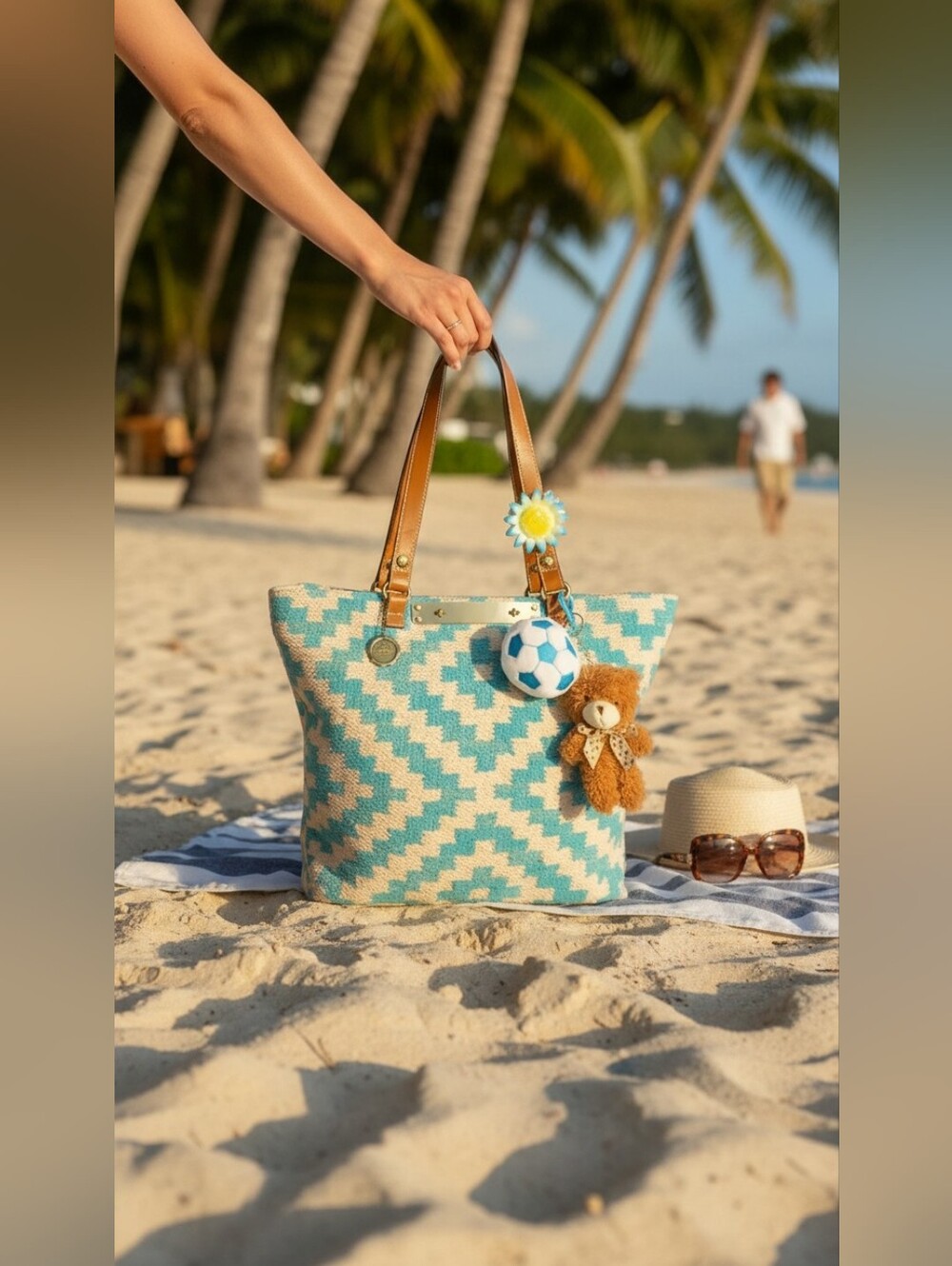 Patricia Nash Chennai Woven Tote With Tan Handles - Picture 5 of 16